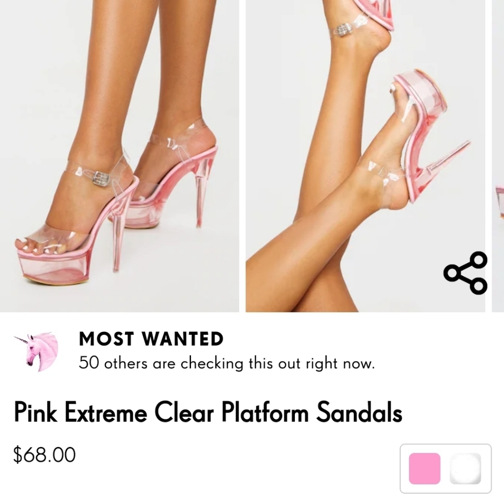 Pink/Clear platform heels